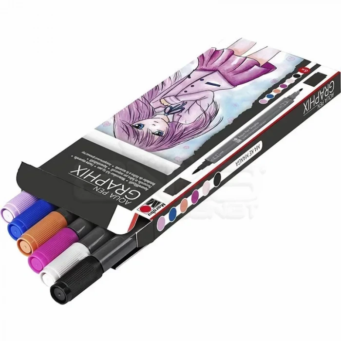 Marabu Graphix Aqua Pen 6lı Set Make Manga