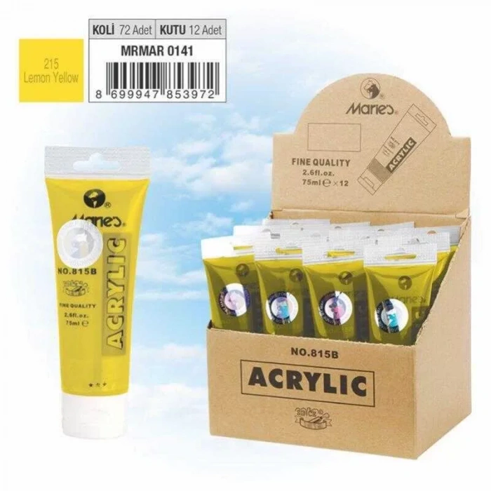 Maries Akrilik Boya 75ml Lemon Yellow