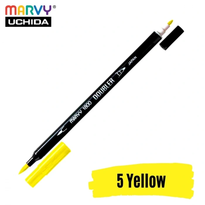 Marvy Artist Brush Pen 1800 Çift Taraflı Firça Uçlu Kalem 05 Yellow