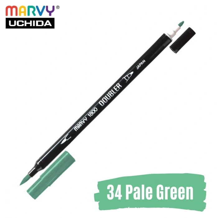 Marvy Artist Brush Pen 1800 Çift Taraflı Firça Uçlu Kalem 34 Pale Green