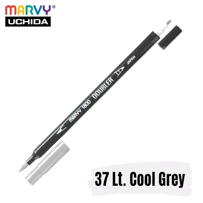 Marvy Artist Brush Pen 1800 Çift Taraflı Firça Uçlu Kalem 37 Light Cool Grey