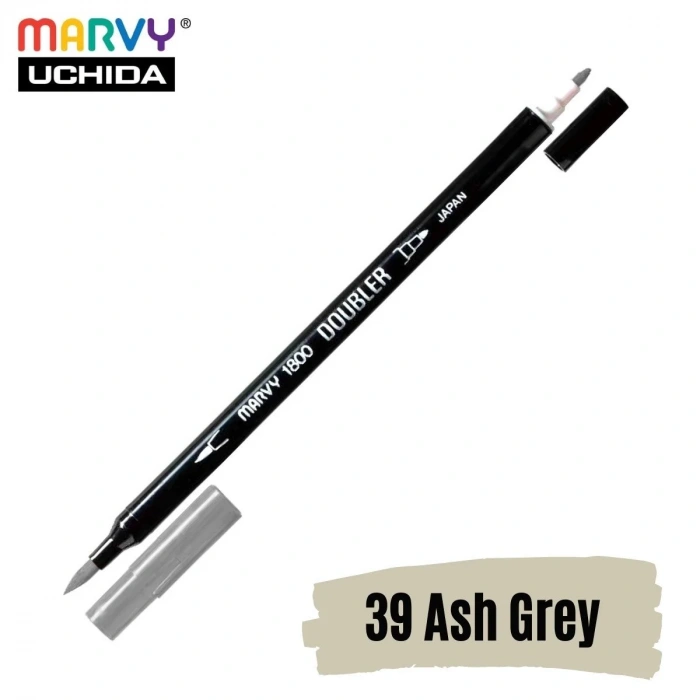 Marvy Artist Brush Pen 1800 Çift Taraflı Firça Uçlu Kalem 39 Ash Grey
