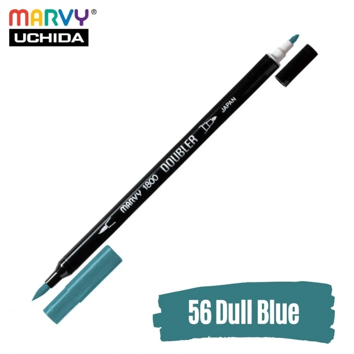 Marvy Artist Brush Pen 1800 Çift Taraflı Firça Uçlu Kalem 56 Dull Blue
