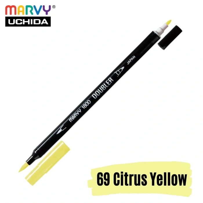 Marvy Artist Brush Pen 1800 Çift Taraflı Firça Uçlu Kalem 69 Citrus Yellow