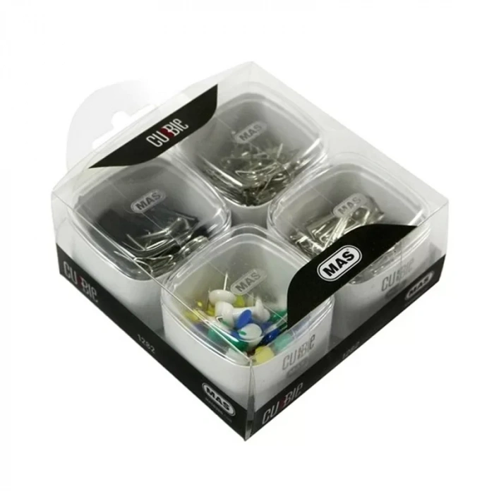 Mas 1282 Cubbie Ataş+kıskaç+toplu İğne+harita Çivisi Seti 4lü