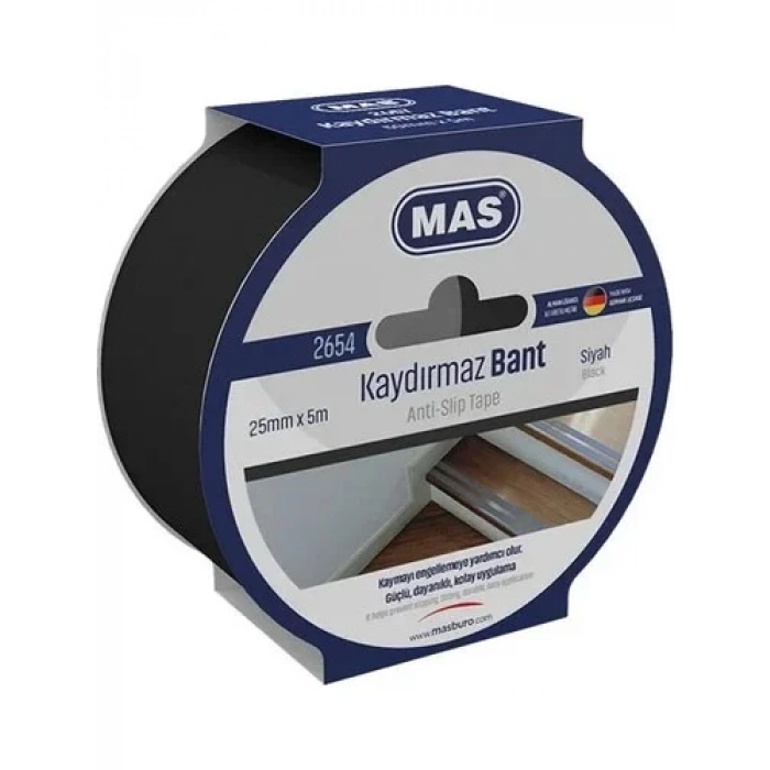 Mas 2654 Kaydırmaz Bant 25 Mm X 5 Mt Siyah