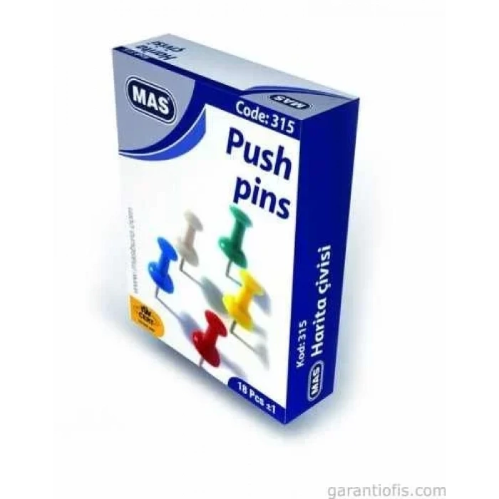 Mas 315 Renkli Harita Çivisi (silindirik)
