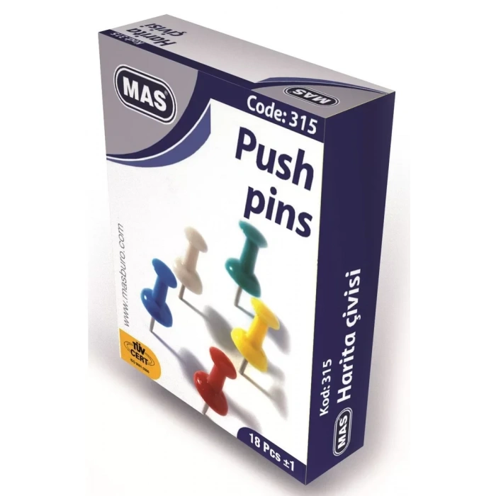 Mas 315 Silindirik Renkli Harita Çivisi