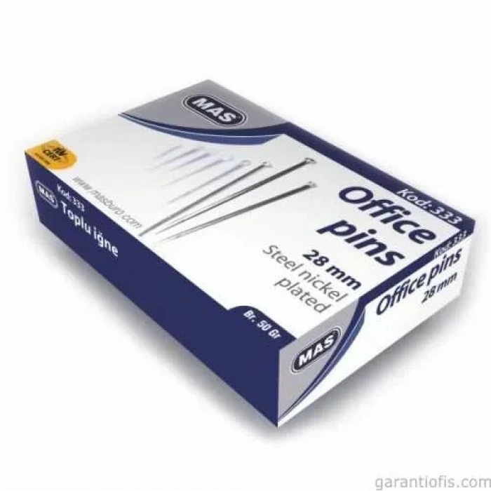Mas 333 Nikelli Toplu İğne 50gr (28mm)