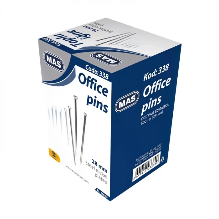 Mas 338 Nikelli Toplu İğne 28mm 500gr Kutu