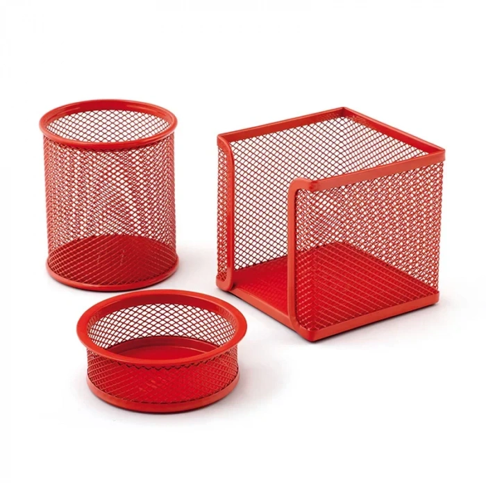 Mas 505 Kırmızı Metal File 3 Lü Masa Seti