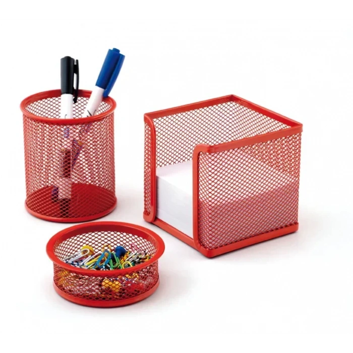 Mas 505 Rainbow Kırmızı Metal Üçlü Kalemlik Set