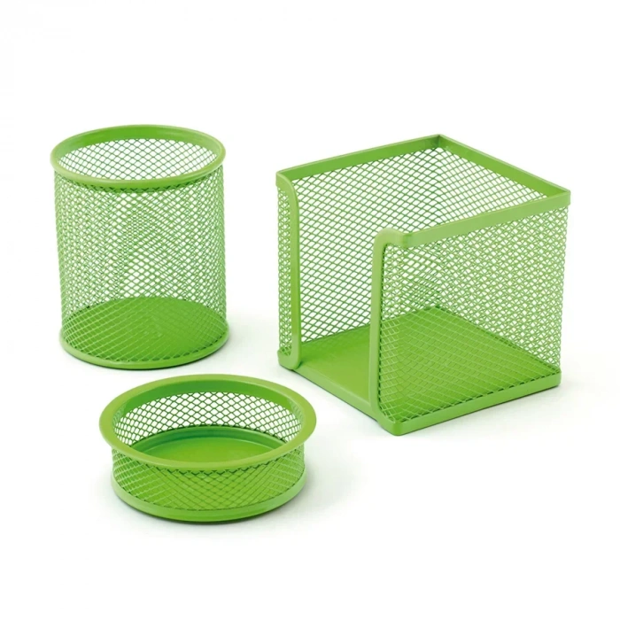 Mas 505 Rainbow Yeşil Perfore Metal Üçlü Kalemlik Set