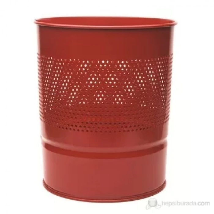 MAS 852 METAL YARIM DELİKLİ ÇÖP KOVASI KIRMIZI 10lt