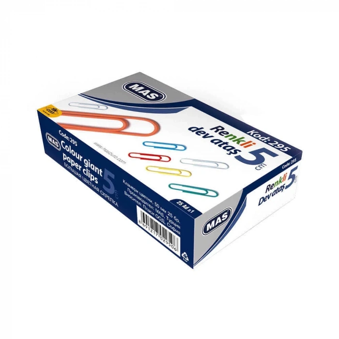 Mas Ataş Renkli Dev Ataş Pvc Kaplı 50 Mm