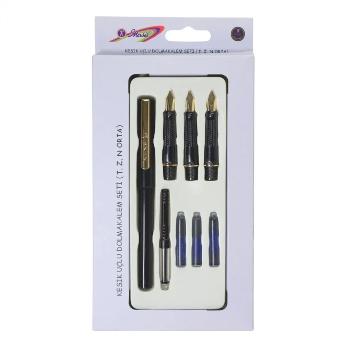 Masis Kesik Uçlu Dolmakalem Seti T-Z-N Orta