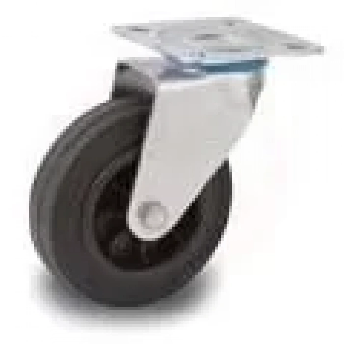 Mertsan Döner Plastik Cantlı Kauçuk Tekerlek 200x50 Mm (200 Kg)