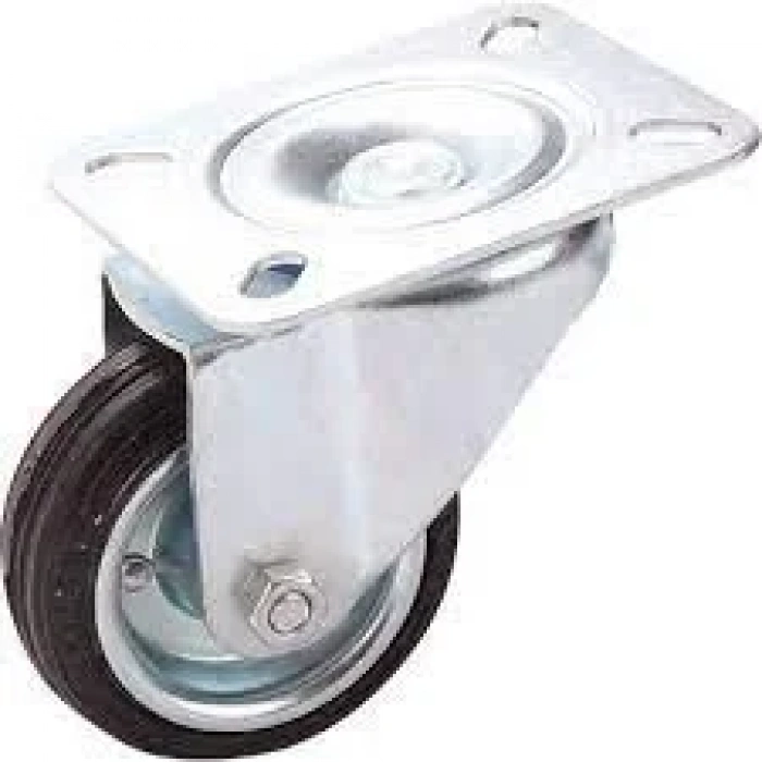 Mertsan Döner Sac Cantlı Kauçuk Rulmanlı Tekerlek 125x40 Mm (125 Kg)