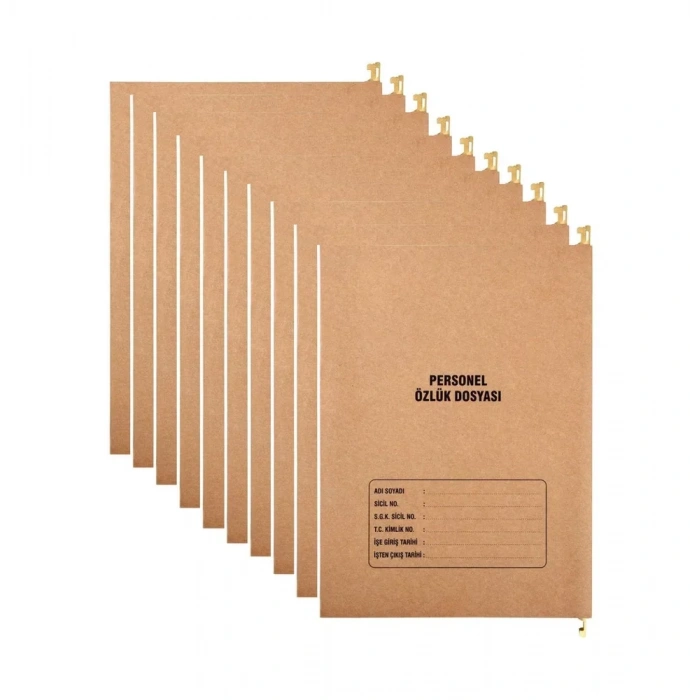 Metal Askılı Personel Özlük Dosyası 8 Yapraklı 10 Lu Paket