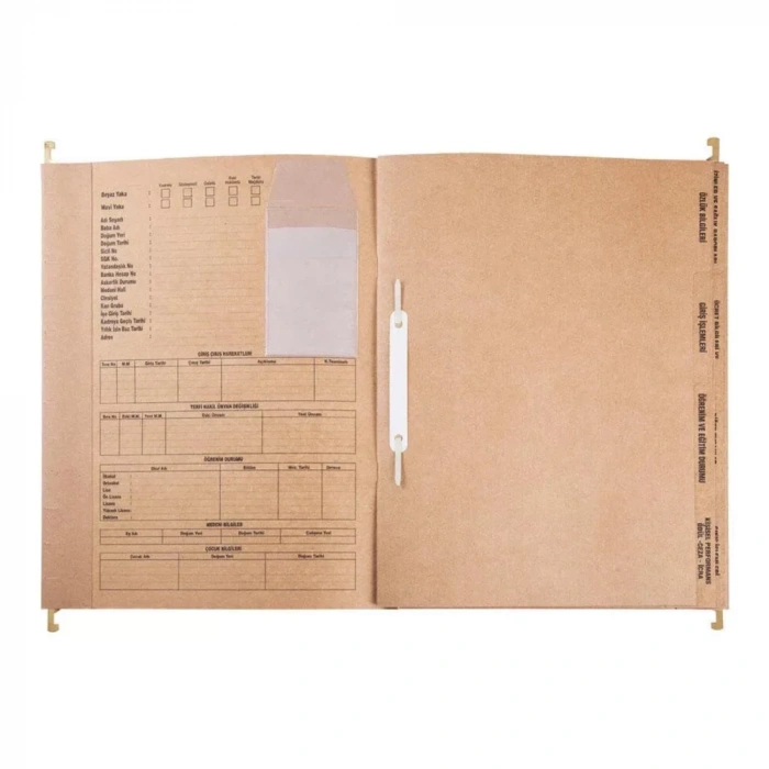 Metal Askılı Personel Özlük Dosyası 8 Yapraklı 5 Li Paket