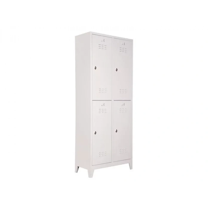 Metal Dört Yarım Boy Kapılı Ekonomik Soyunma Dolabı Açık Gri