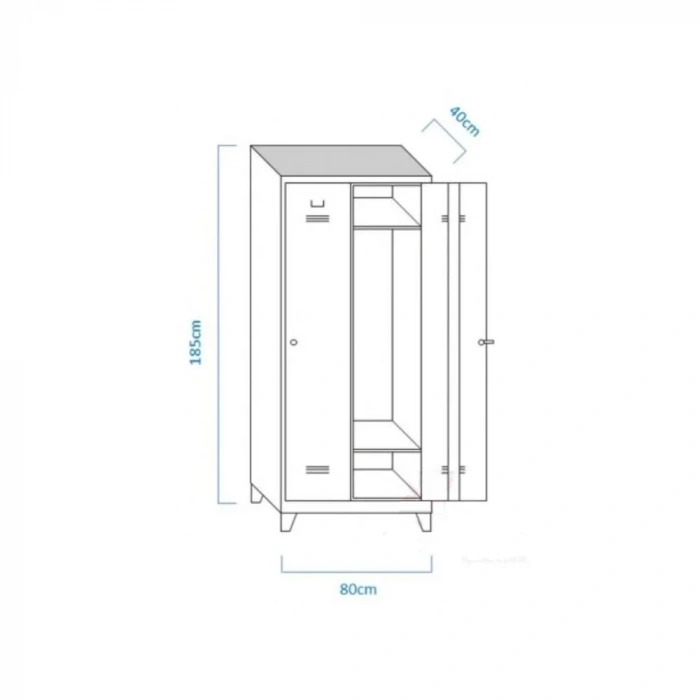 Metal İki Tam Boy Kapılı Soyunma Dolabı (tam Boy Kapılı)