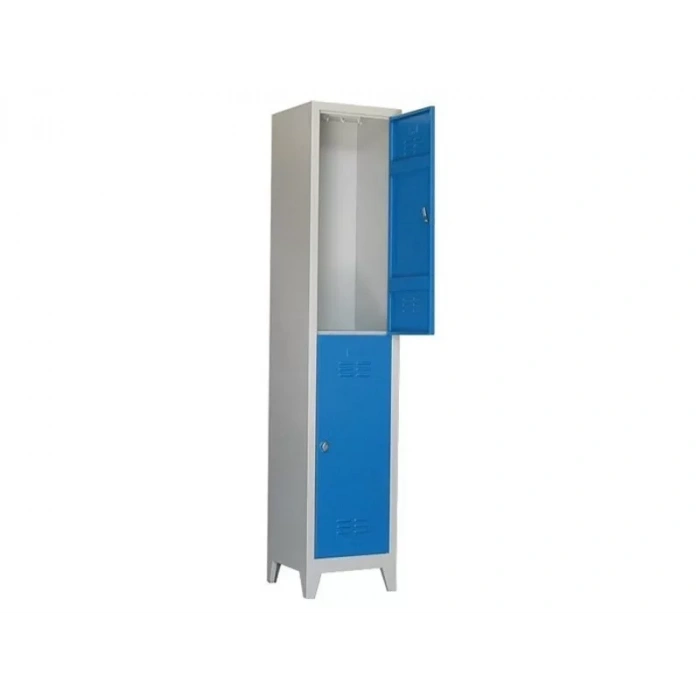 Metal ikili Yarım Kapılı Soyunma Dolabı Mavi Gri 41X40X200