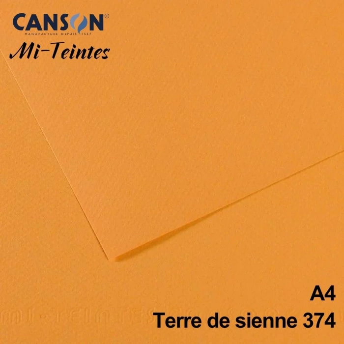 Mi-Teintes 160gr A4 374 Terre De Sienne 3lü