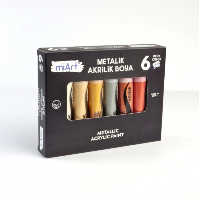 miArt Akrilik Boya Seti 6x15ml Tüp Metalik