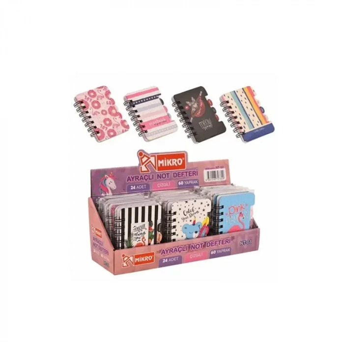Mikro Nt-03 A7 60 Yp Spr Sert Kpk Ayraçlı Çizgili Not Defteri