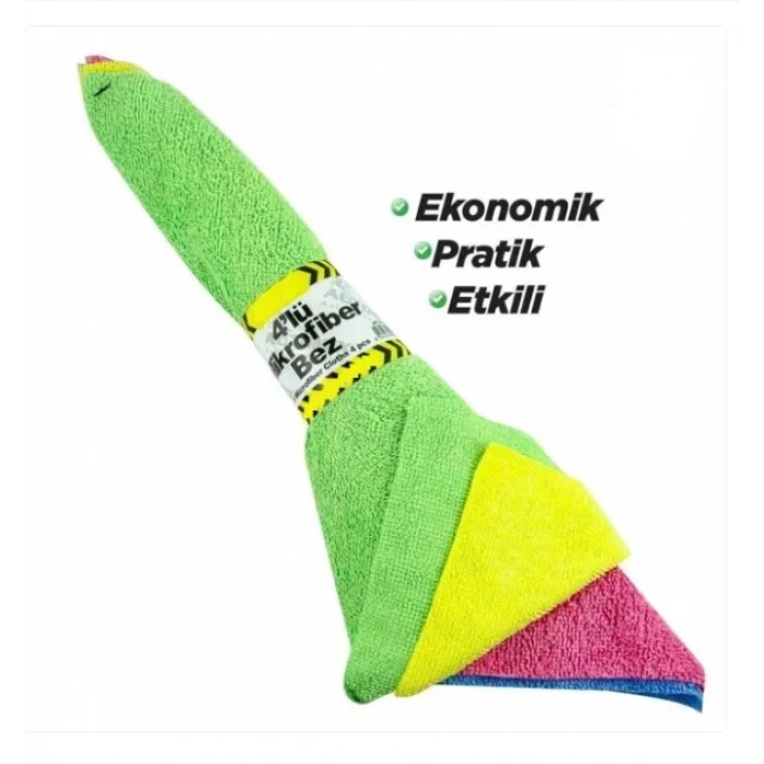 Mikrofiber Bez 25x25 Cm ( 4lü Bağ )
