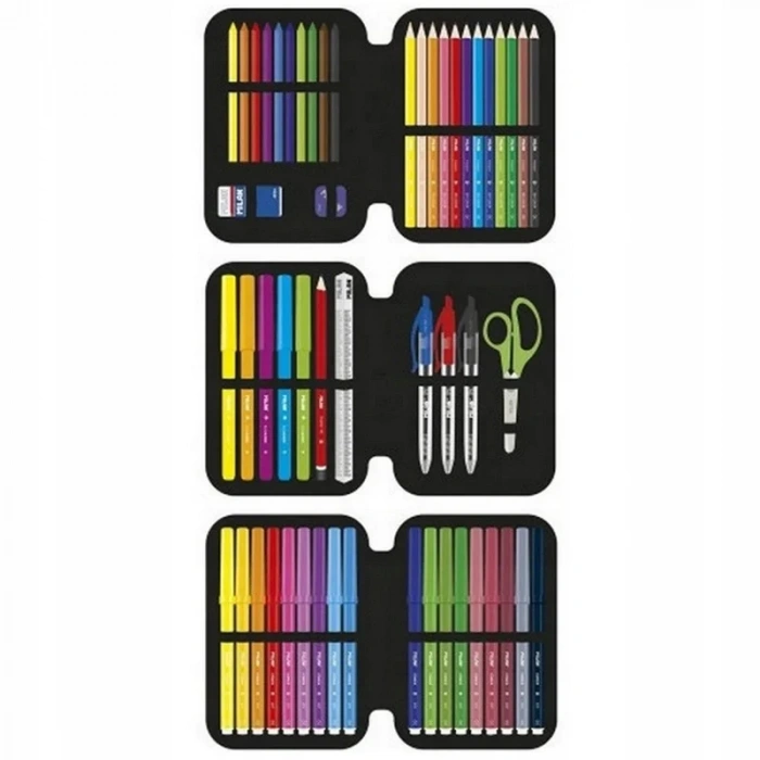 MILAN 081364NLP NET&LIT PEMBE 3 KATLI SET KALEM ÇANTASI