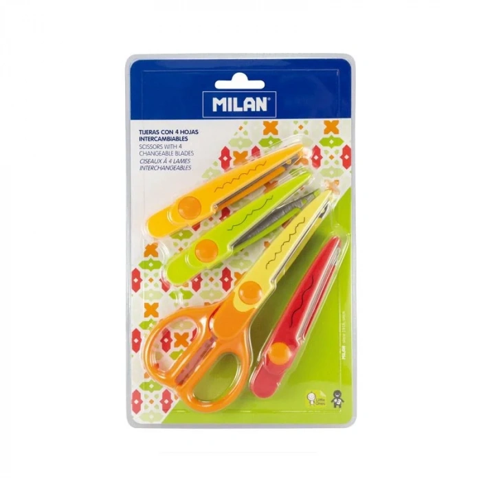 Mılan 14930904 Zıgzag Kesimli Çocuk Makası+3kalıp