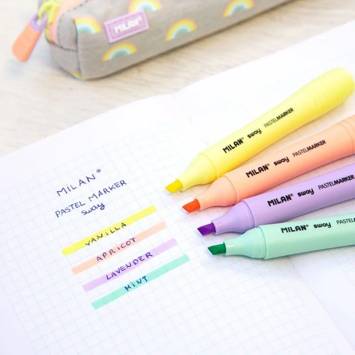 Mılan 162119807 Sway Pastel Fosforlu Kalem (7 Paket) - 4lü
