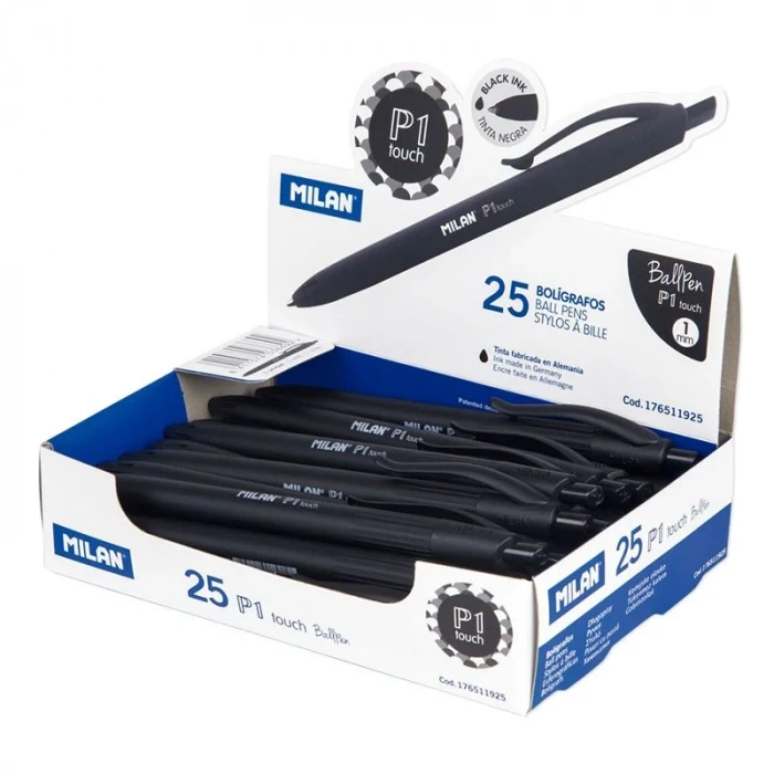 Mılan 176511925 P1 Siyah Basmalı Tükenmez Kalem - 25adet