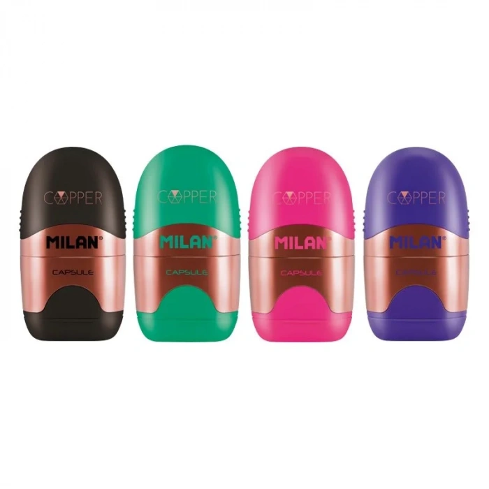 Mılan 4717112 Capsule Kalemtraş/silgi(copper) - 12adet