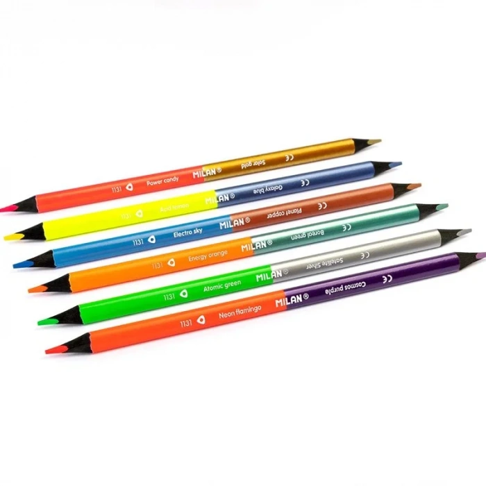 MILAN 7123306 METALIK ÇİFT UÇLU KURU BOYA (2,9MM UÇ) - 6LI
