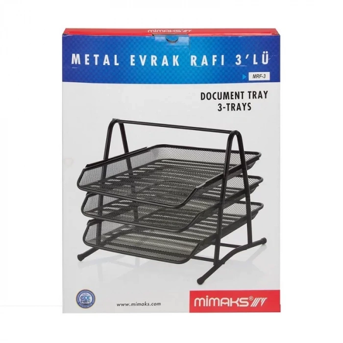 Mimaks 3 Lü Metal File Evrak Rafı Siyah Mrf-3 (özel Fiyat)