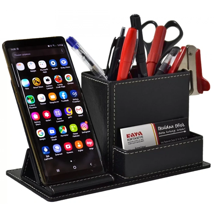 Mimaks Dk-155 3 Bölme Suni Deri Telefon Standtlı