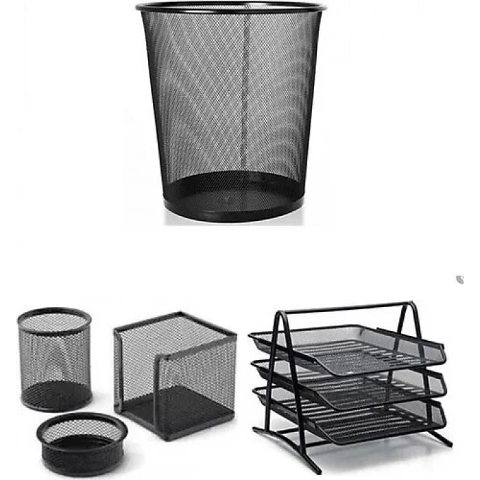 Mimaks Ms-6 Metal 3 Lü Evrak Rafı+masa Ofis Seti 6 Lı