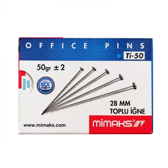 Mimaks Nikelli Toplu İğne 50gr Kutu (tı50)