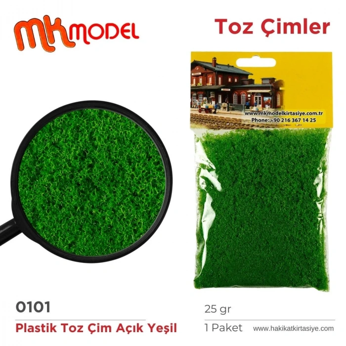 MK Model Plastik Toz Çim 25gr 0101 Açık Yeşil