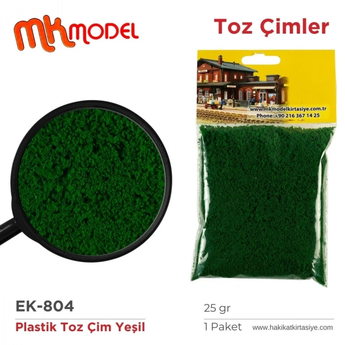 MK Model Plastik Toz Çim 25gr EK804 Yeşil