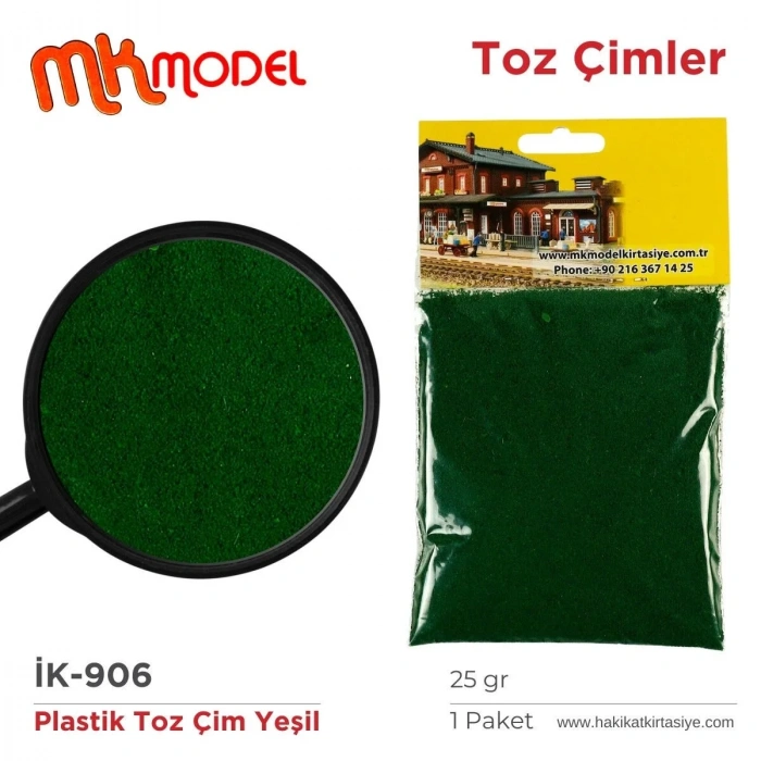 MK Model Plastik Toz Çim 25gr İK906 Yeşil