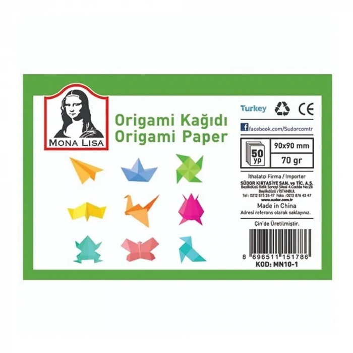 Monalisa Mn10-1 Origami Kağıdı 9x9cm 50 Yp