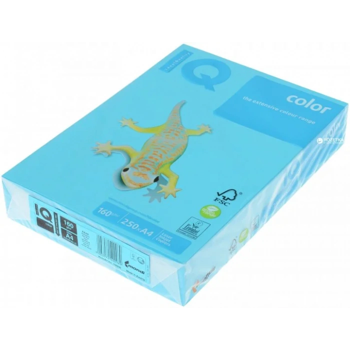 MONDİ İQ RENKLİ FOTOKOPİ KAĞIDI A4 160gr DENİZ MAVİSİ 250Lİ (NE1600-AB48)