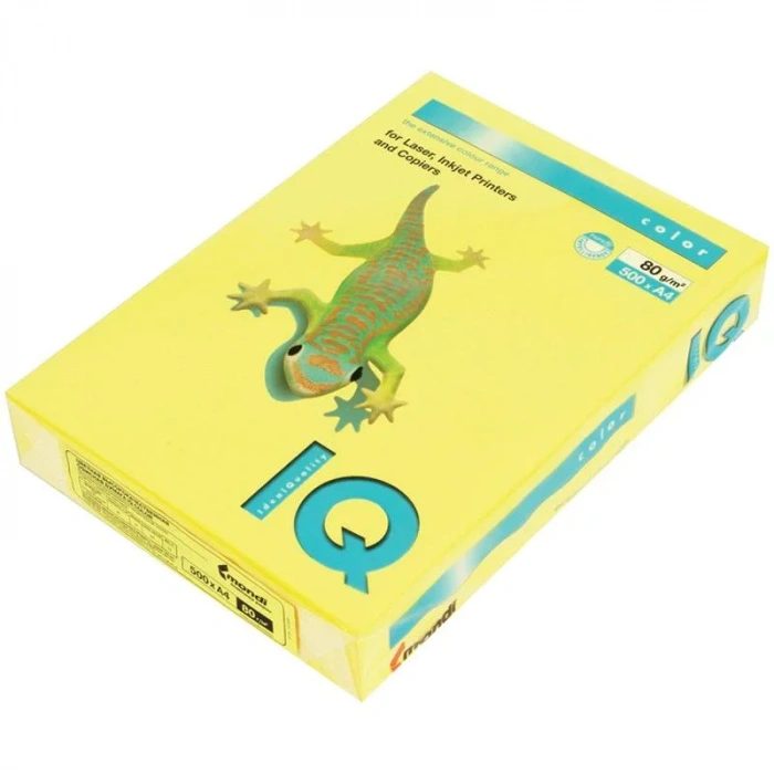 Mondi İQ Renkli Fotokopi Kağıdı A4 80gr Kanarya Sarısı 500lü (ne1321-cy39)