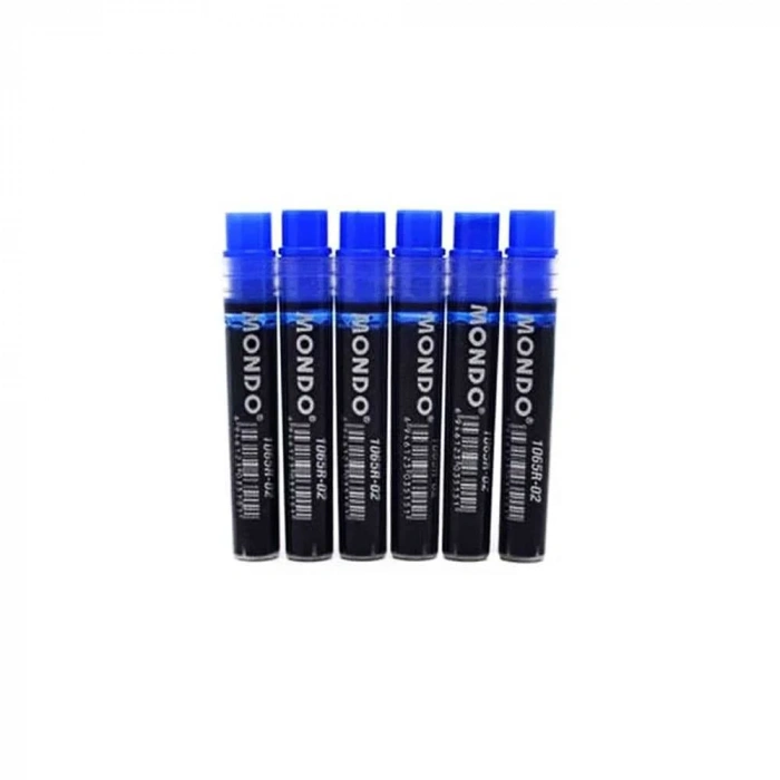 Mondo Permanent Kalem Kartuşu Mavi 6lı Set