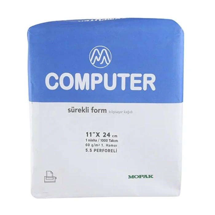 Mopak 1 Nüsha 5,5 Perforfajlı 11x24 Sürekli Form Bilgisayar Kağıdı (1000 li)