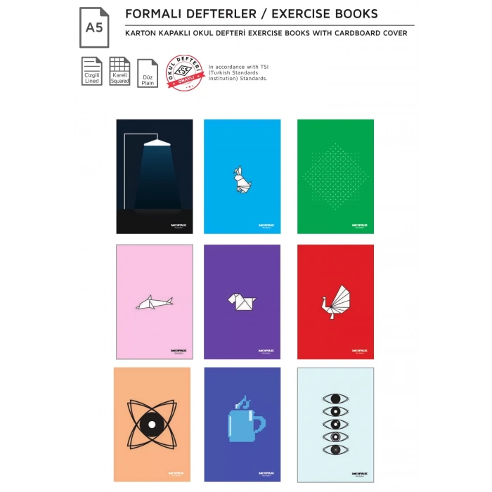 Mopak 120 Yp A5 Kareli Lise Defteri
